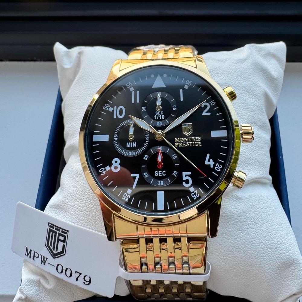 Invicta X Montres Prestige Pilot Gold/Black Men's Watch 42mm MPW-0079 New!